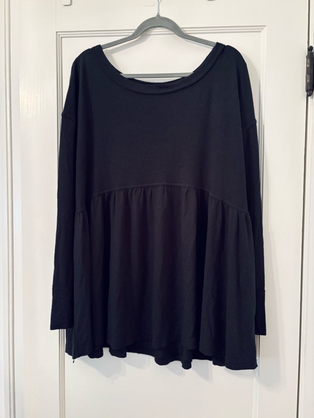 Free People Black Peplum Long-Sleeve Tunic